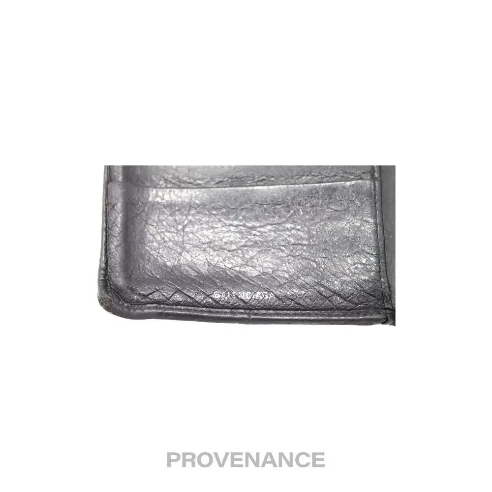 🔴 Balenciaga Screw Stud Bifold Wallet - Black Lambskin
